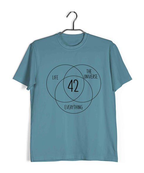 HITCHHIKERS GUIDE 42 MEANING OF LIFE Nerd Casual Graphic Printed T-Shirt for Men